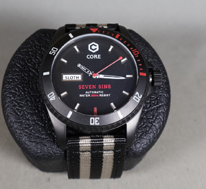 core 7 sins automatic watch dial