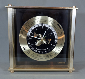 seiko quartz world timer clock front